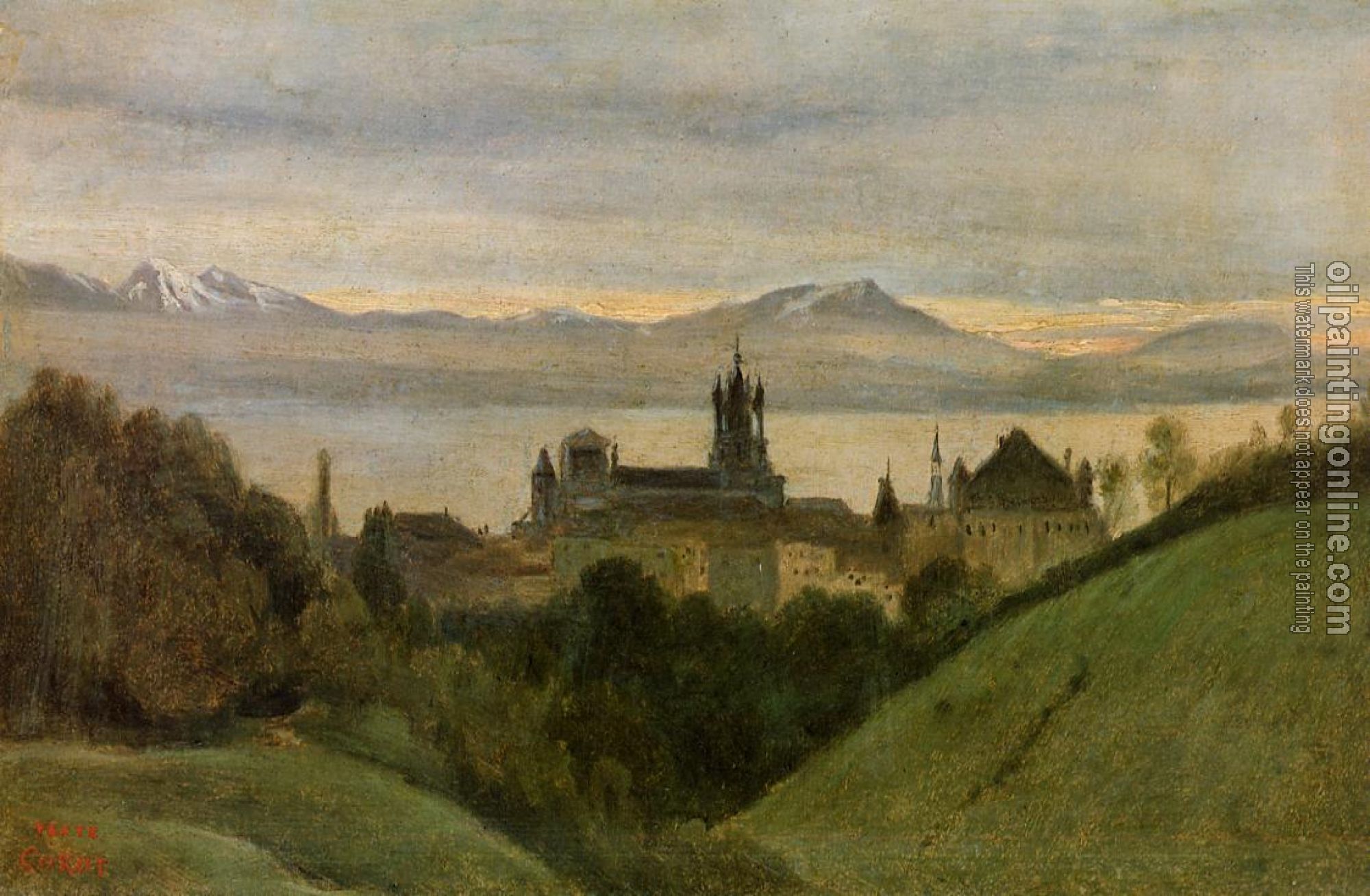 Corot, Jean-Baptiste-Camille - Between Lake Geneva and the Alps